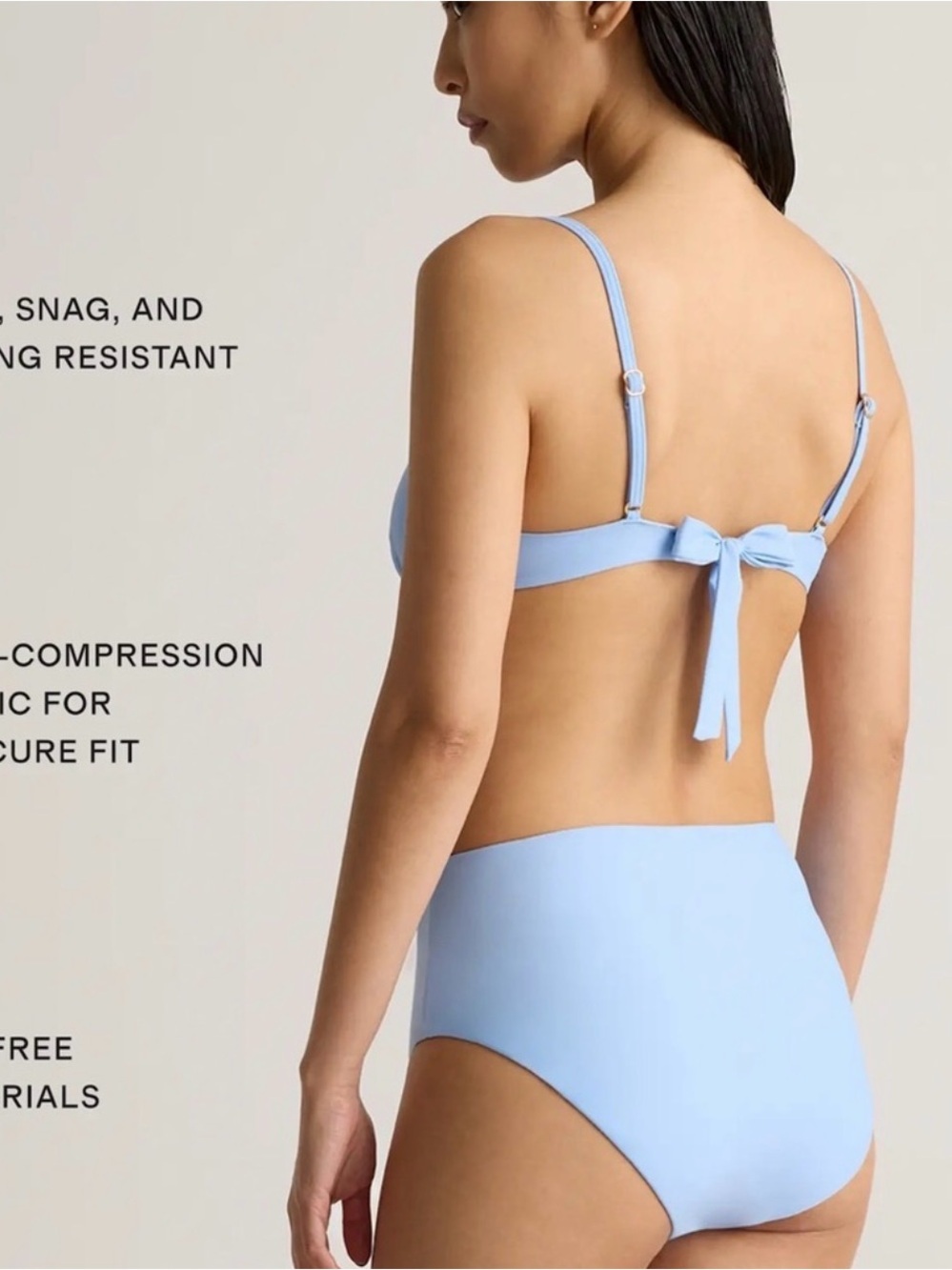 Quince Italian Sky Powder Clear Blue Sky Demi Underwire Bikini Top S - Picture 4 of 7